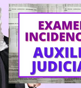 examen de incidencias de auxilio judicial y plantillas