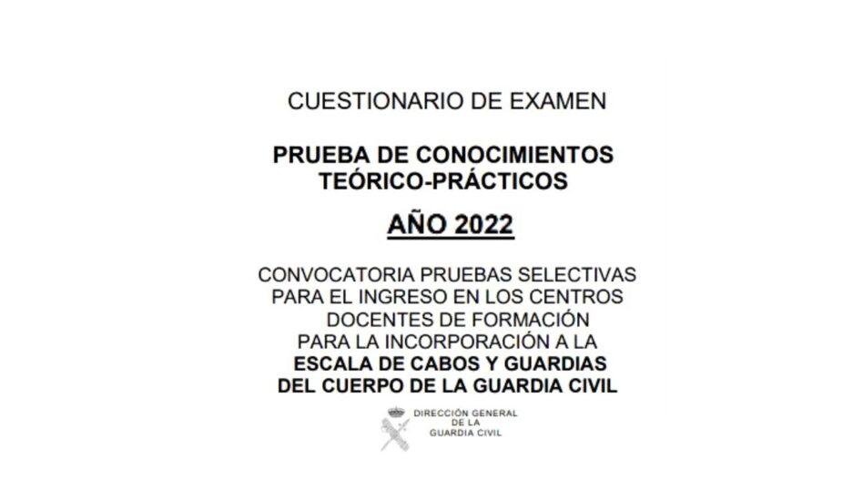 Examen Guardia Civil 2022 PDF - REPASANDO SIN PAPELES