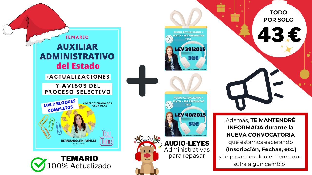 oferta temario auxiliar administrativo estado navidad